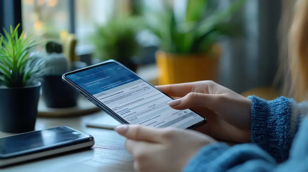 A person completing an online enrollment form for a course or program on their mobile phone, with a step-by-step process and smooth user experience
